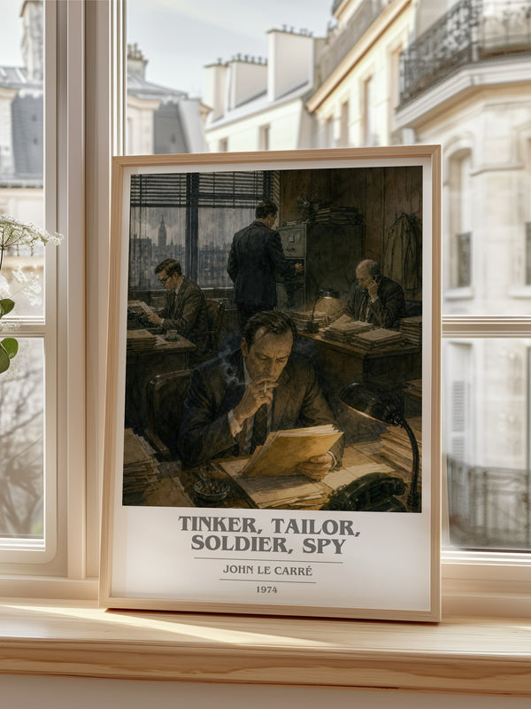 Tinker, Tailor, Soldier, Spy book cover poster colour and style options – John le Carré book art