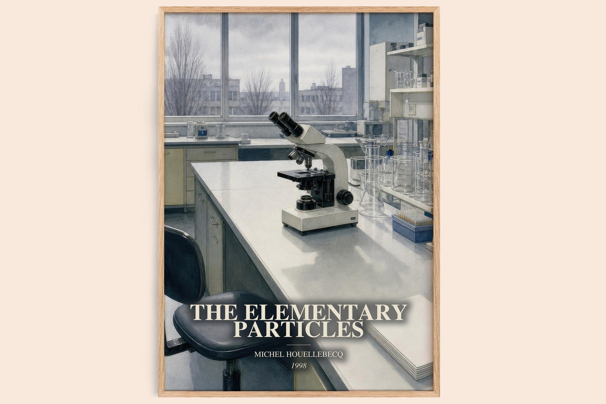 Elementary Particles Book Watercolour Illustration by M. Houellebecq