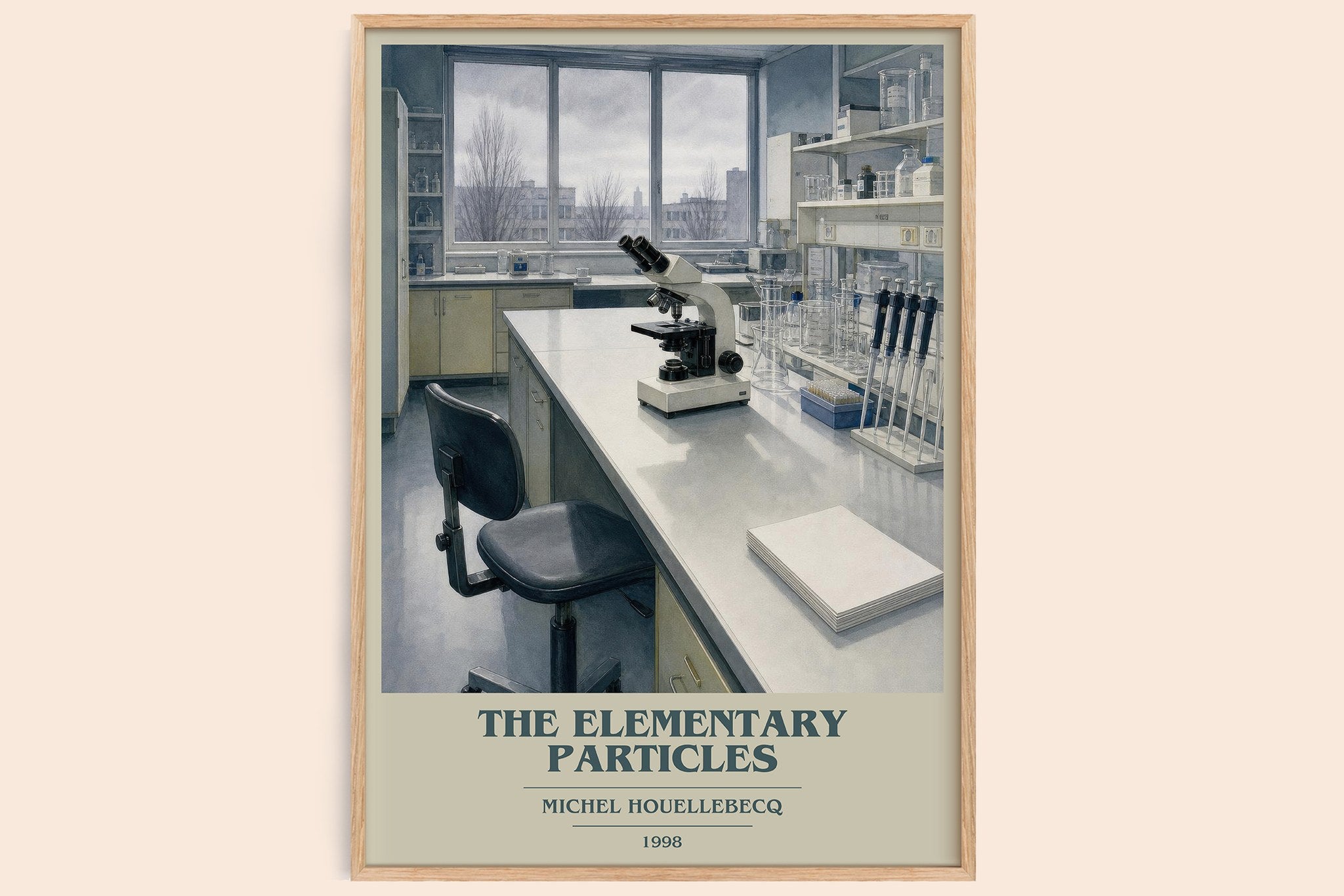 The Elementary Particles Book Cover Poster by Michel Houellebecq