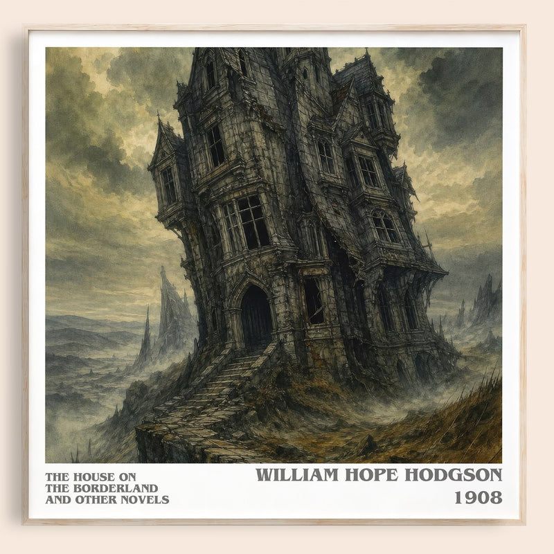 The House On The Borderland And Other Novels literary book poster by William Hope Hodgson – framed literary art print