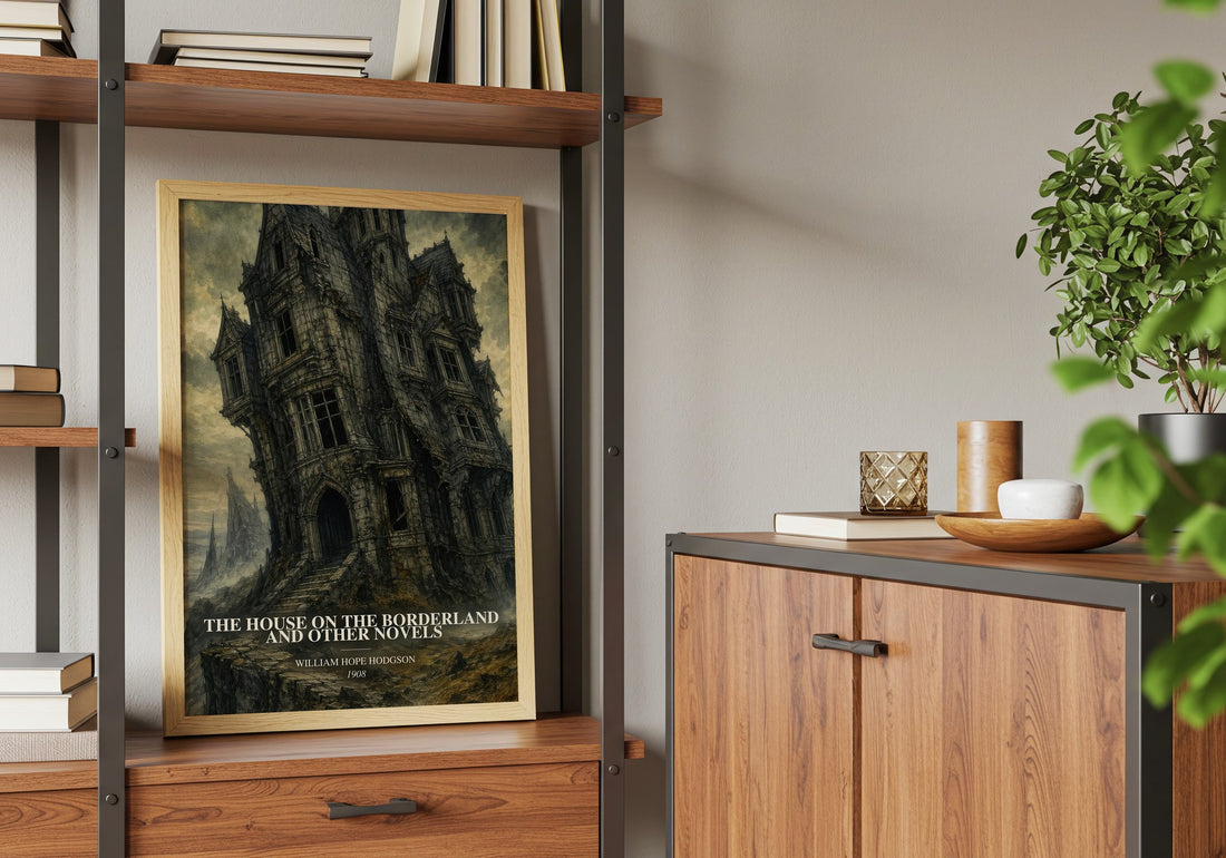 The House On The Borderland And Other Novels book watercolour illustration paper finish options – matte satin gloss
