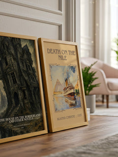The House On The Borderland And Other Novels watercolour print framed by window – literary home decor