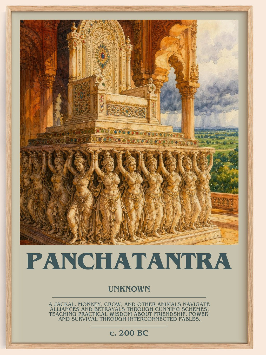 Panchatantra bookish book poster by Unknown – framed literary art print