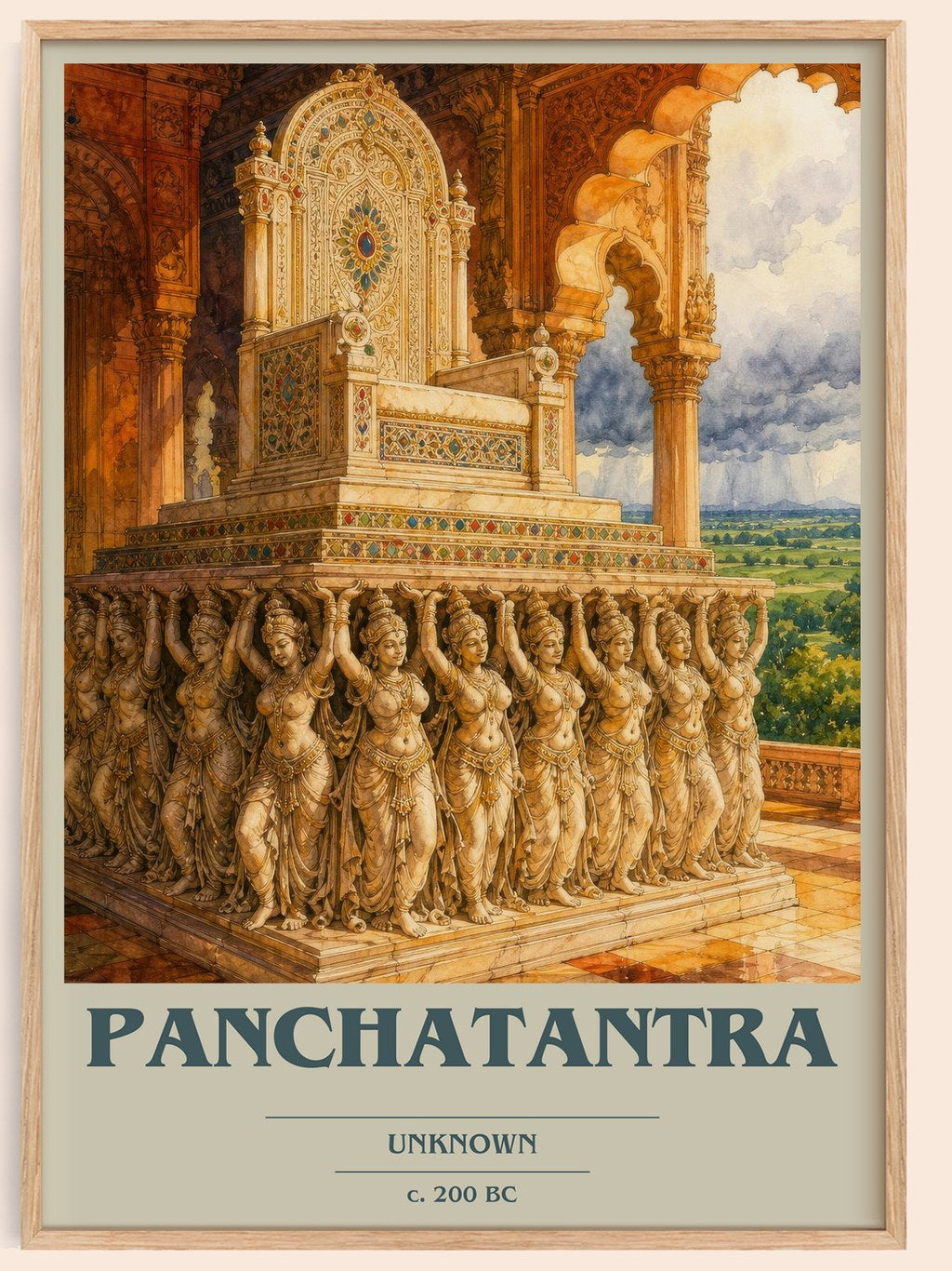 Panchatantra book cover book poster by Unknown – framed literary art print