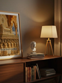 Panchatantra watercolour print on bookshelf – Unknown fan gift