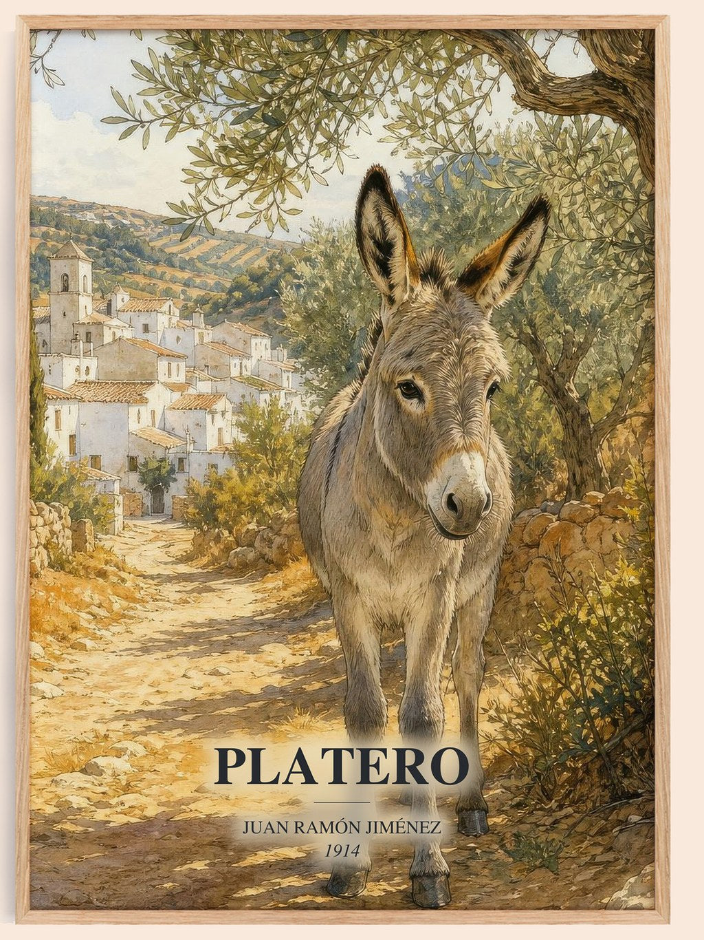 Platero watercolour book poster by Juan Ramón Jiménez – framed literary art print
