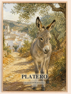 Platero watercolour book poster by Juan Ramón Jiménez – framed literary art print