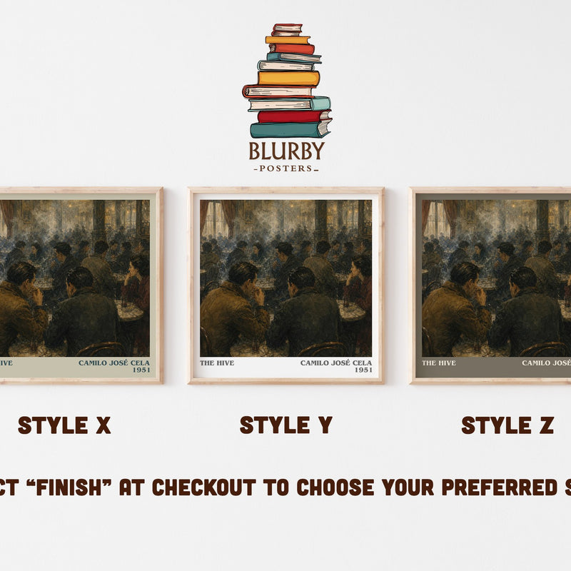 The Hive literary print in frame leaning in hallway – literary fiction wall art
