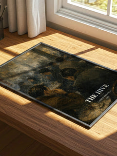 The Hive watercolour book poster framed on wall – literary fiction wall art
