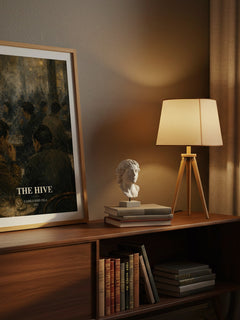 The Hive watercolour print on bookshelf – Camilo José Cela fan gift