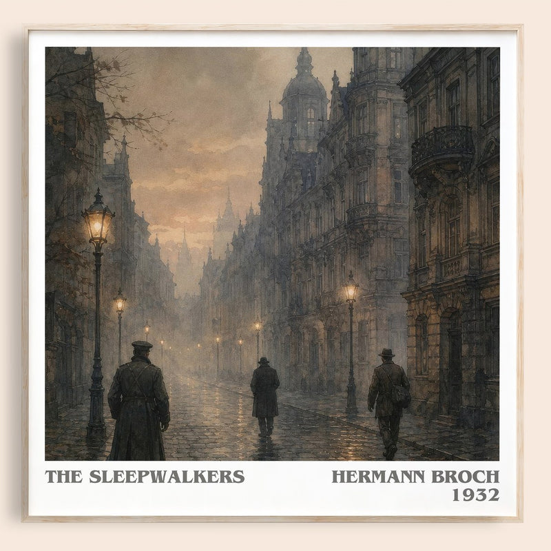 The Sleepwalkers literary book poster by Hermann Broch – framed literary art print