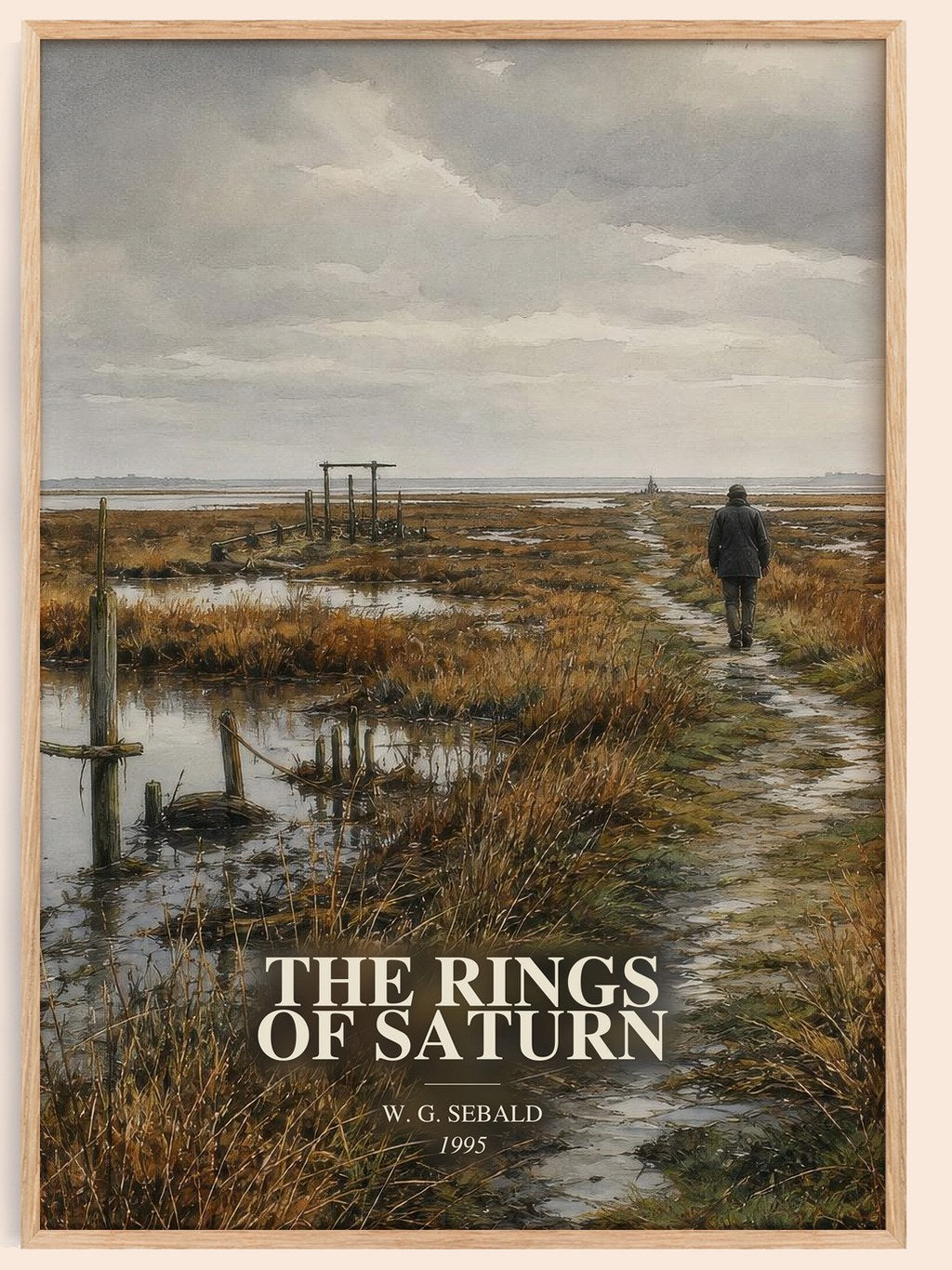 The Rings of Saturn watercolour book poster by W. G. Sebald – framed literary art print