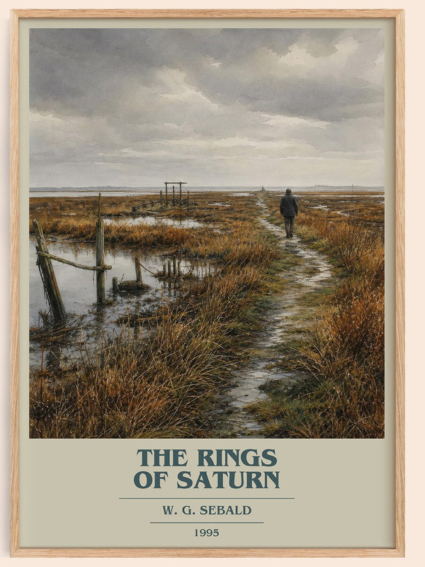 The Rings of Saturn book cover book poster by W. G. Sebald – framed literary art print
