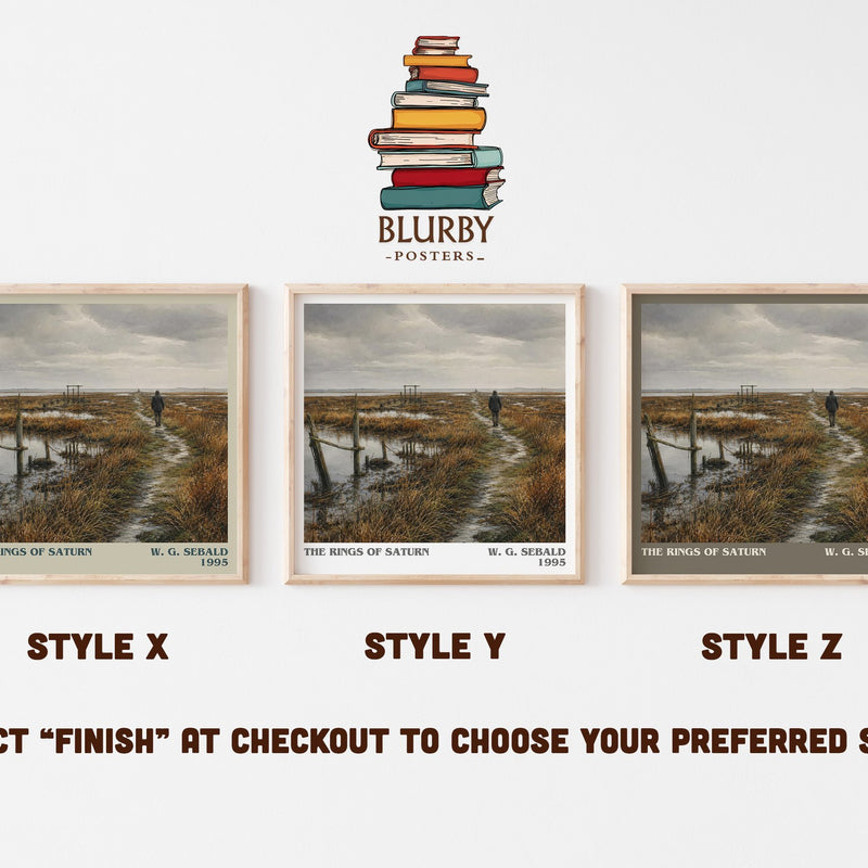 The Rings of Saturn literary print in frame leaning in hallway – non fiction wall art