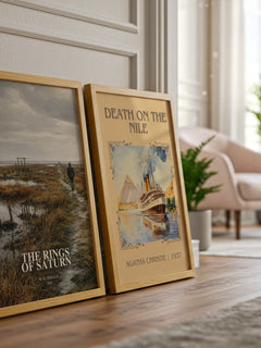 The Rings of Saturn watercolour print framed by window – literary home decor