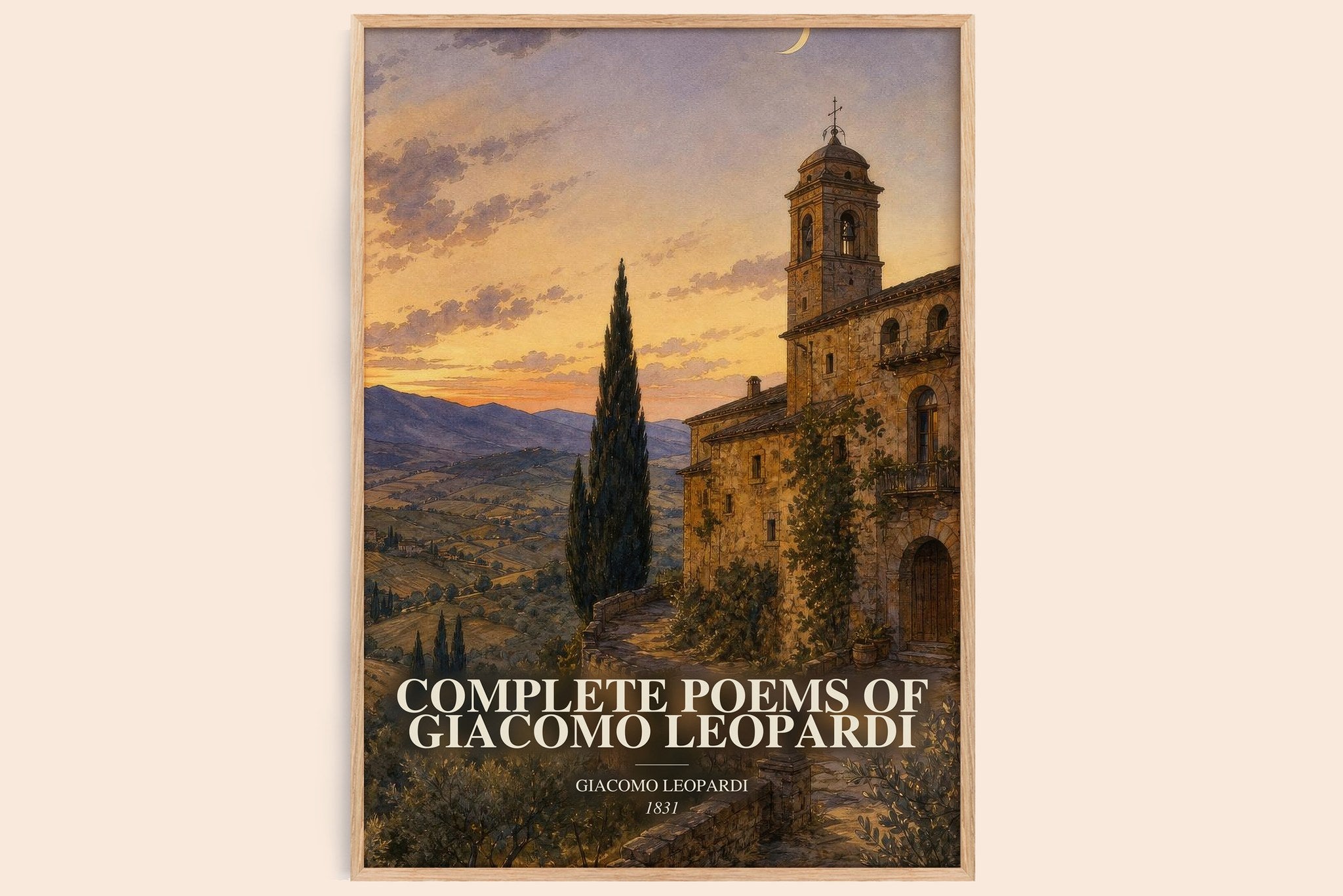 Complete Poems of Giacomo Leopardi Book Watercolour Illustration by Giacomo Leopardi