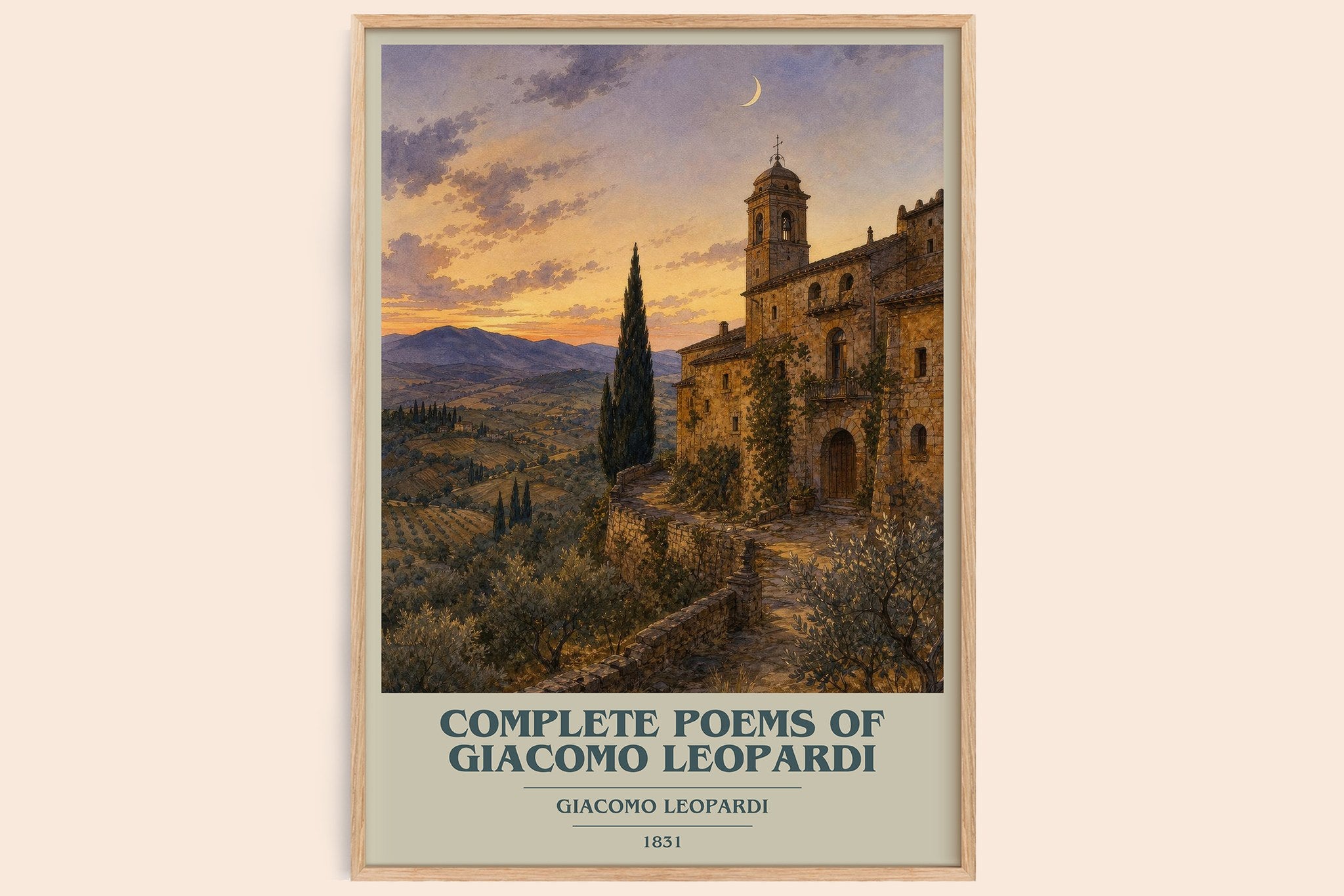 Complete Poems of Giacomo Leopardi Book Cover Poster by G. Leopardi