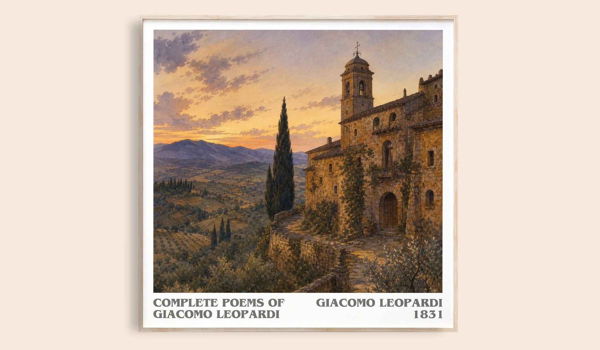 Complete Poems of Giacomo Leopardi Literary Art Print by G. Leopardi