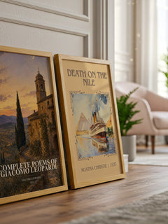 Complete Poems of Giacomo Leopardi watercolour print framed by window – literary home decor