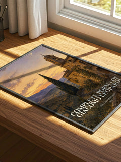 Complete Poems of Giacomo Leopardi watercolour book poster framed on wall – poetry wall art