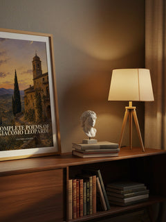 Complete Poems of Giacomo Leopardi watercolour print on bookshelf – Giacomo Leopardi fan gift