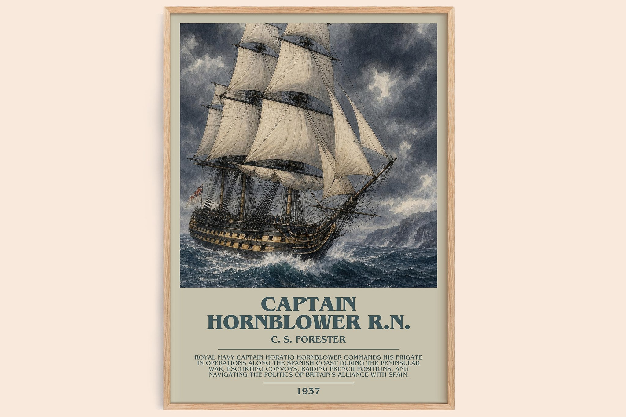 Captain Hornblower R.N. Bookish Wall Art by C. S. Forester