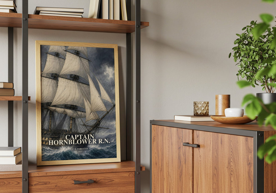 Captain Hornblower R.N. book watercolour illustration paper finish options – matte satin gloss