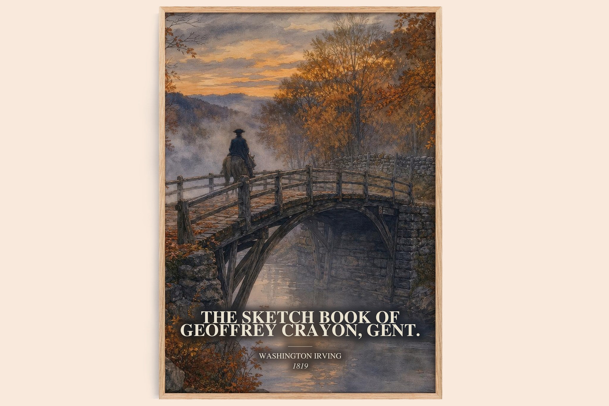 The Sketch Book Of Geoffrey Crayon, Gent. Book Watercolour Illustration by Washington Irving