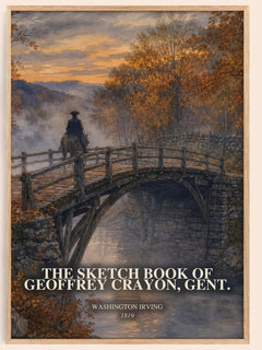 The Sketch Book Of Geoffrey Crayon, Gent. watercolour book poster by Washington Irving – framed literary art print