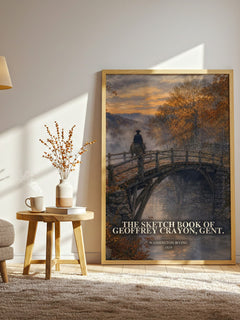The Sketch Book Of Geoffrey Crayon, Gent. watercolour print in frame leaning in hallway – classic literature wall art