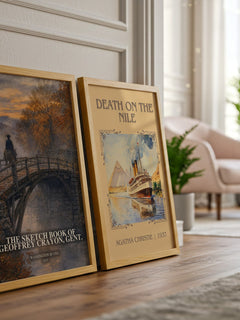 The Sketch Book Of Geoffrey Crayon, Gent. watercolour print framed by window – literary home decor