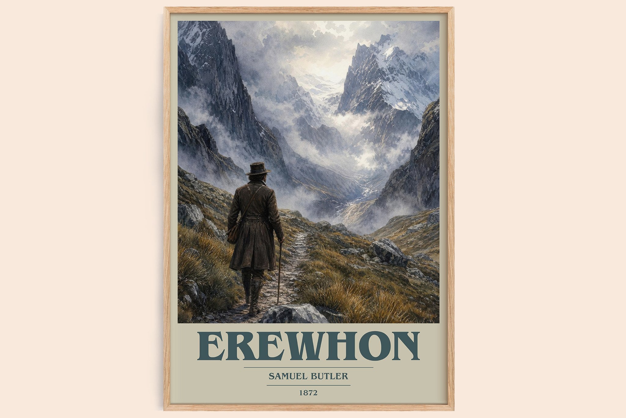 Erewhon Book Cover Poster by Samuel Butler