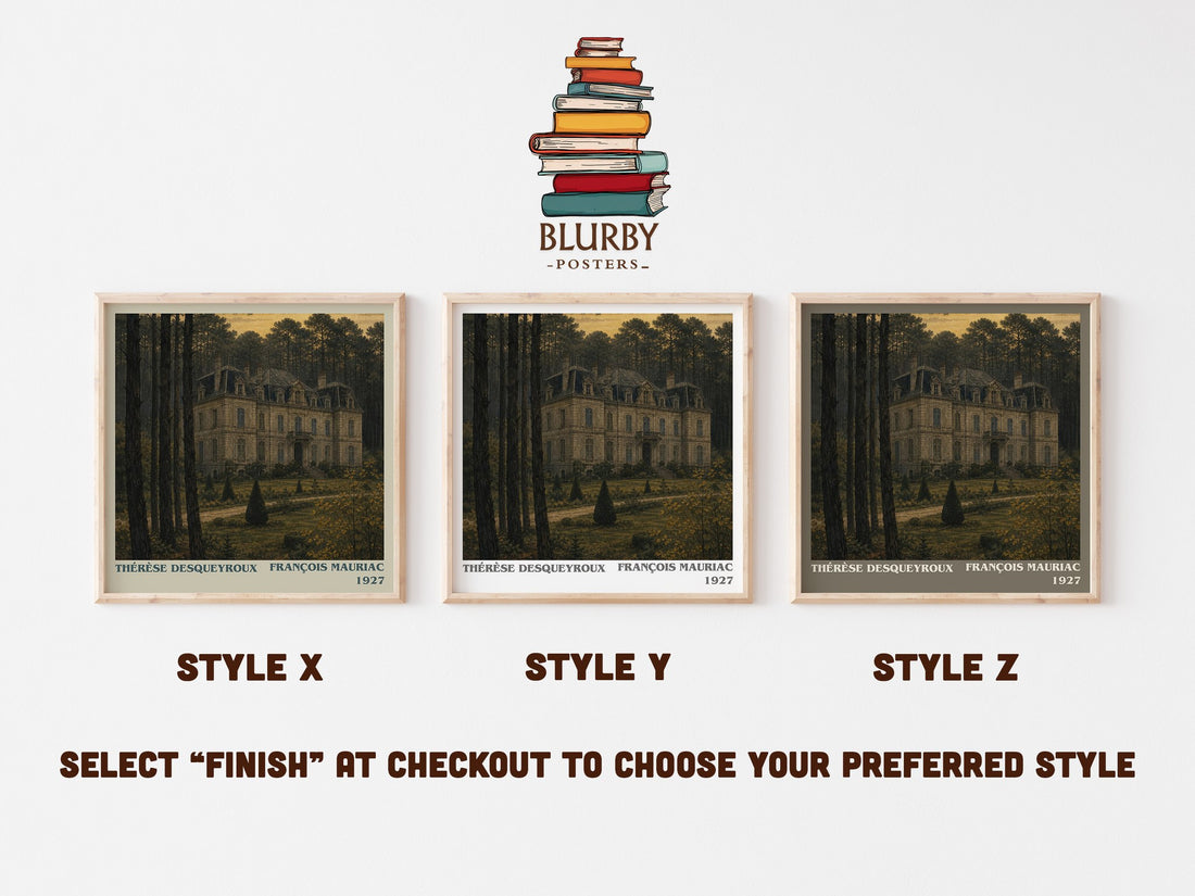 Thérèse Desqueyroux literary print in frame leaning in hallway – literary fiction wall art (mockup)