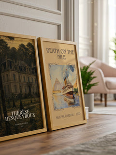 Thérèse Desqueyroux watercolour print framed by window – literary home decor