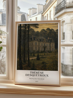 Thérèse Desqueyroux Book Cover Poster by François Mauriac – framed print by a bright window