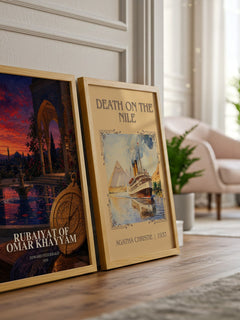 Rubaiyat of Omar Khayyam watercolour print framed by window – literary home decor