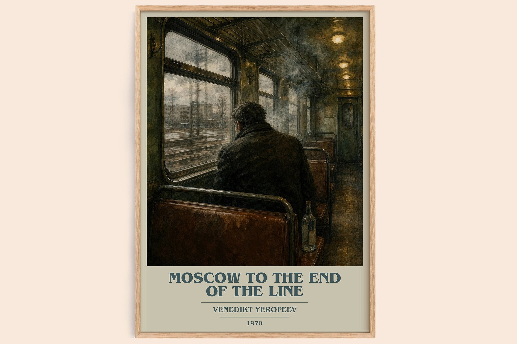 Moscow to the End of the Line Book Cover Poster by Venedikt Yerofeev