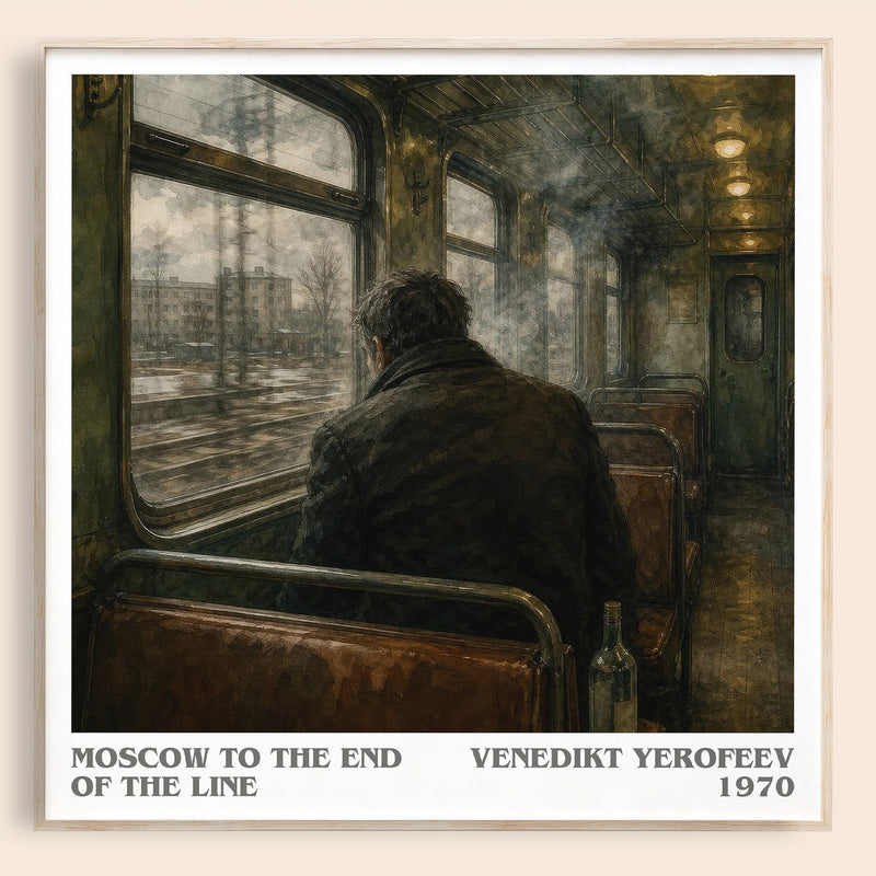 Moscow to the End of the Line literary book poster by Venedikt Yerofeev – framed literary art print