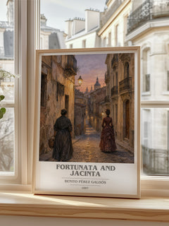 Fortunata and Jacinta book cover poster colour and style options – Benito Pérez Galdós book art