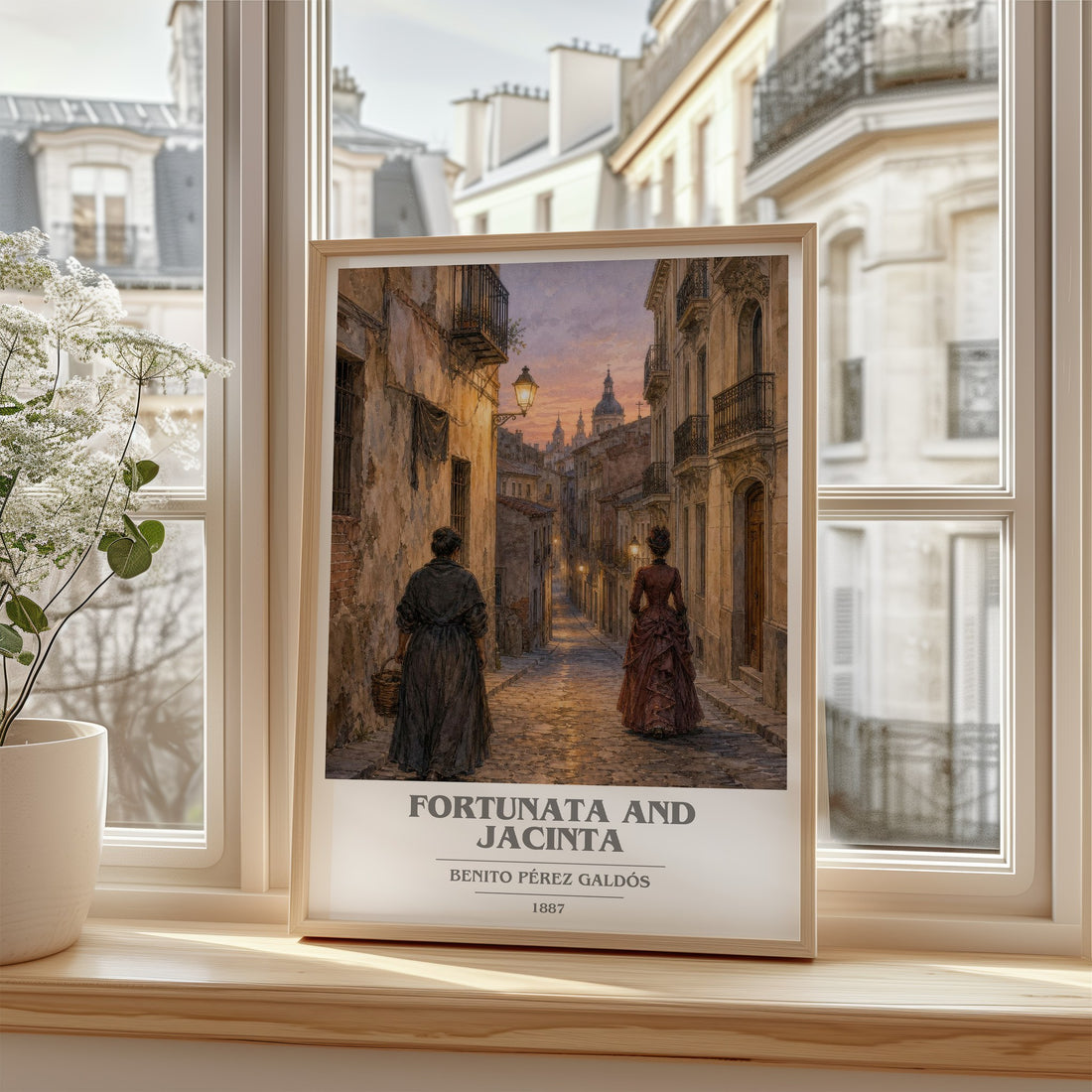 Fortunata and Jacinta book cover poster colour and style options – Benito Pérez Galdós book art