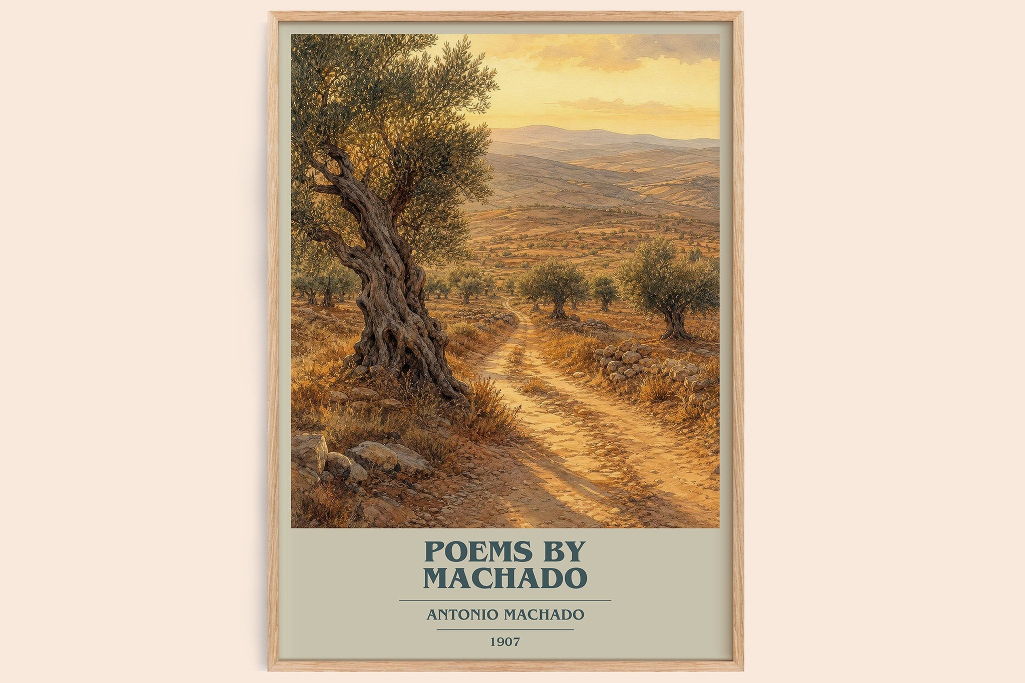 Poems by Machado Book Cover Poster by Antonio Machado