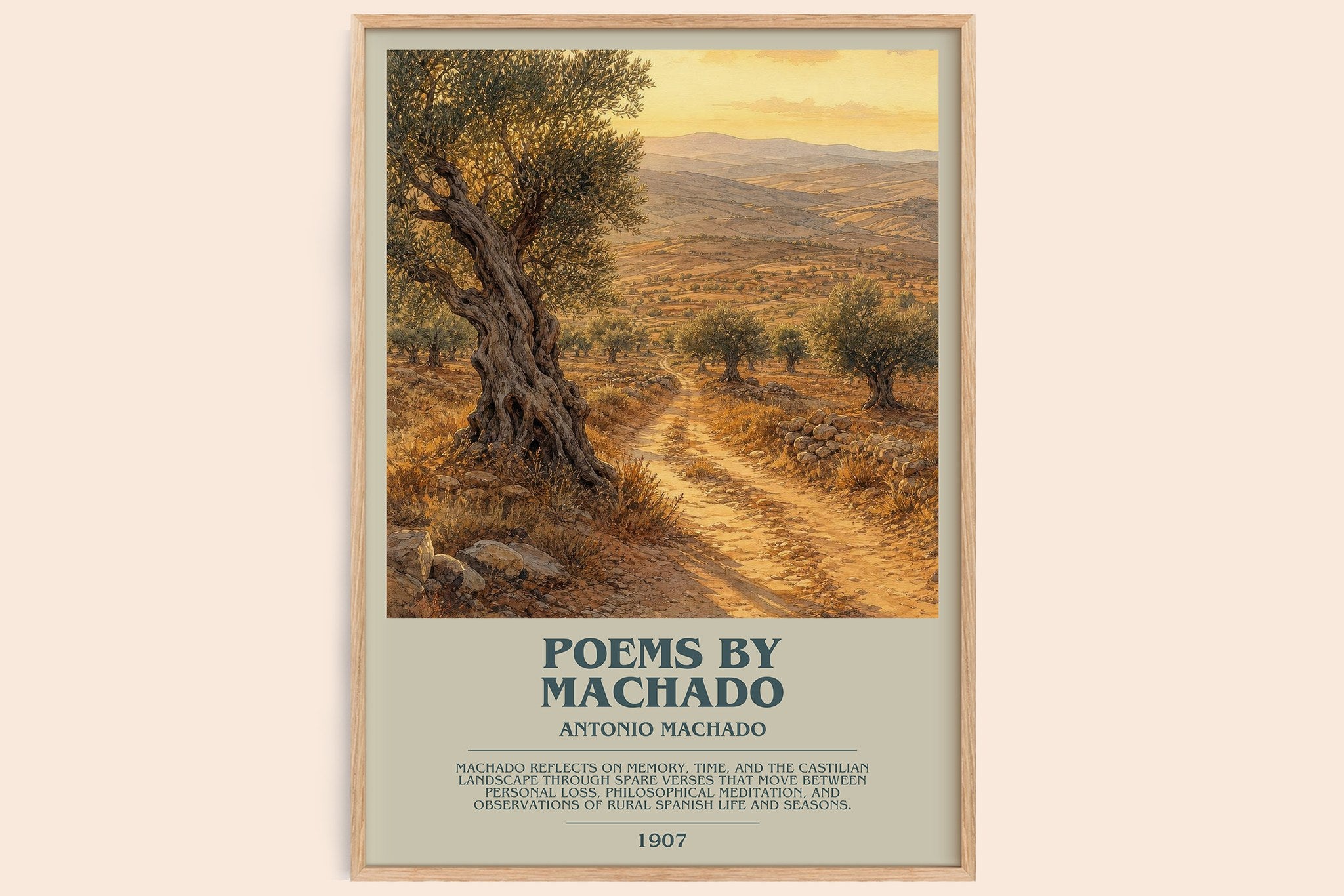 Poems by Machado Bookish Wall Art by Antonio Machado