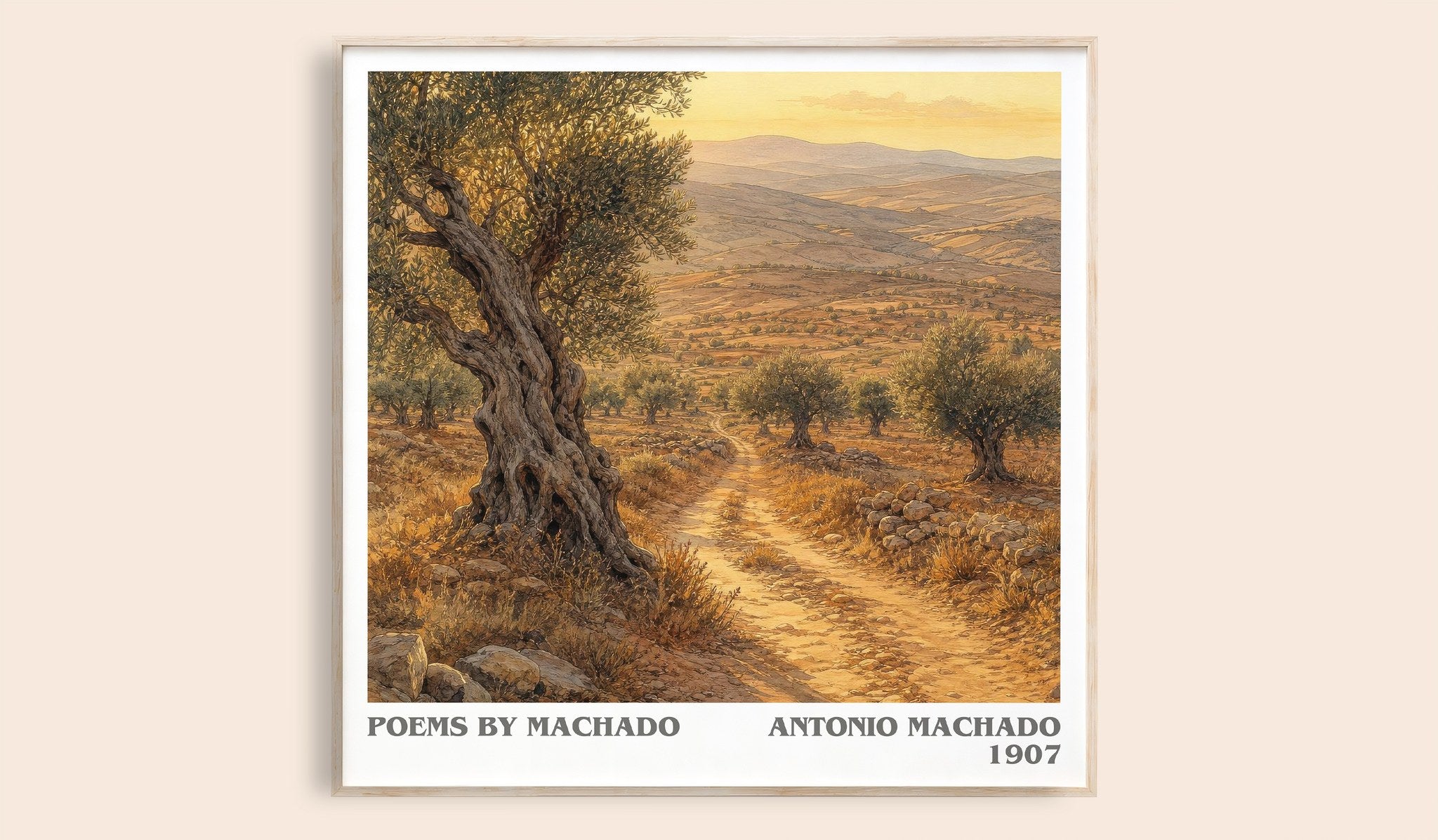 Poems by Machado Literary Art Print by Antonio Machado