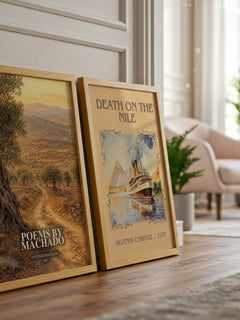 Poems by Machado watercolour print framed by window – literary home decor