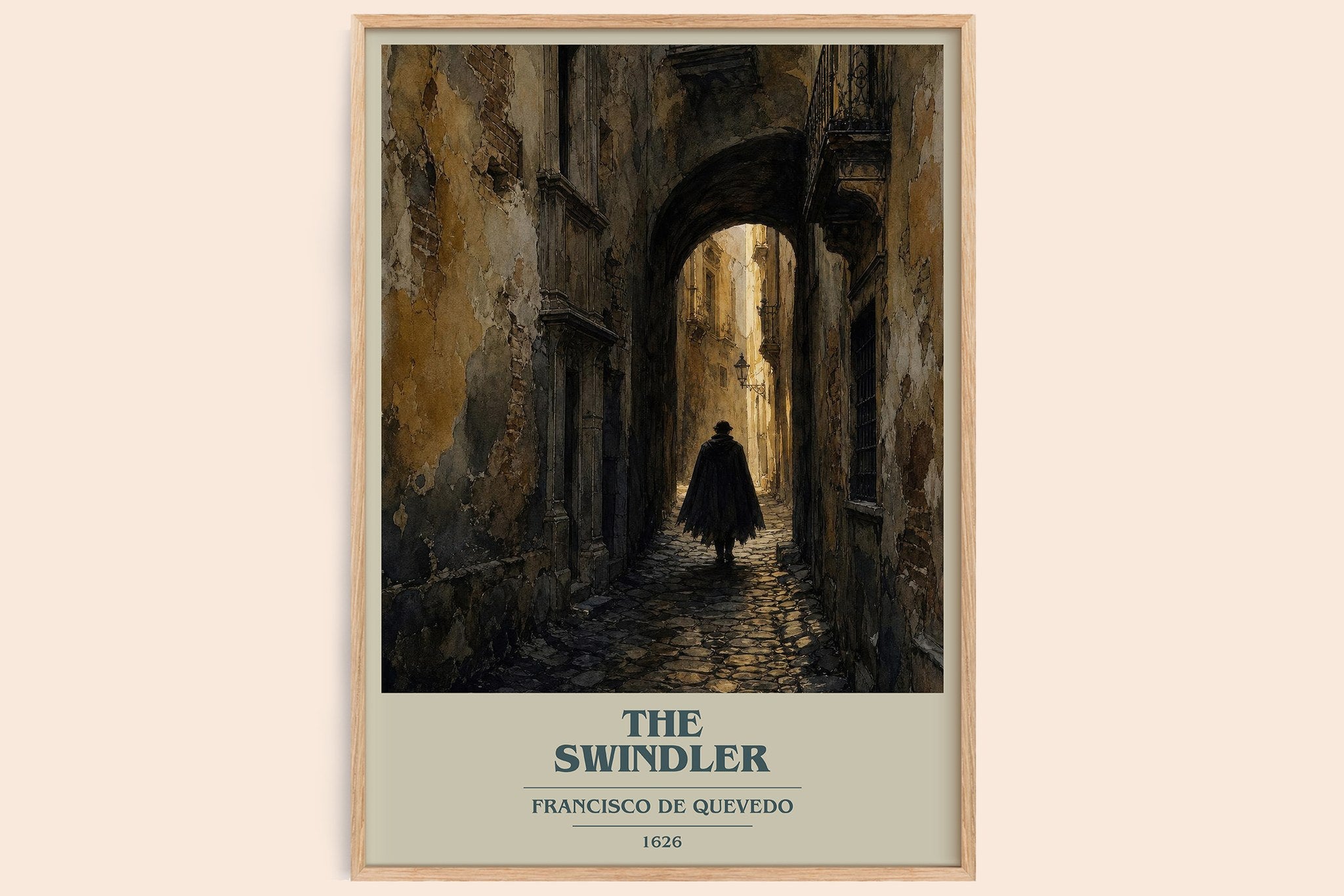 The Swindler Book Cover Poster by Francisco de Quevedo