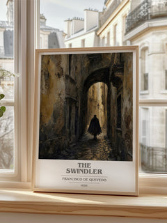 The Swindler book cover poster colour and style options – Francisco de Quevedo book art