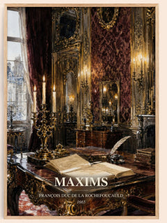 Maxims watercolour book poster by François duc de La Rochefoucauld – framed literary art print