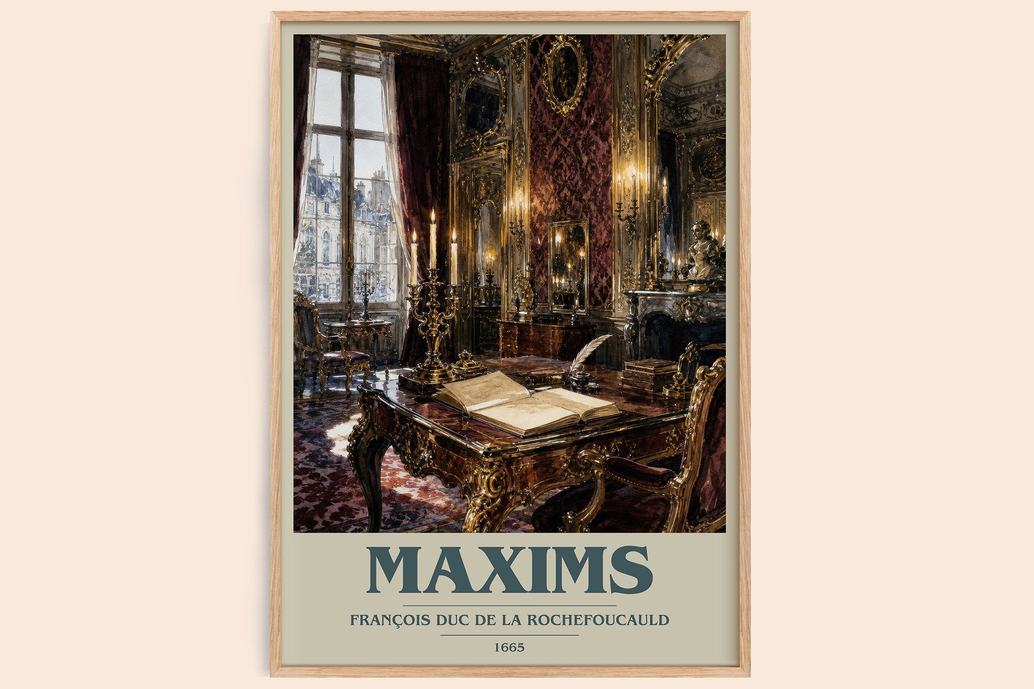 Maxims Book Cover Poster by François duc de La Rochefoucauld