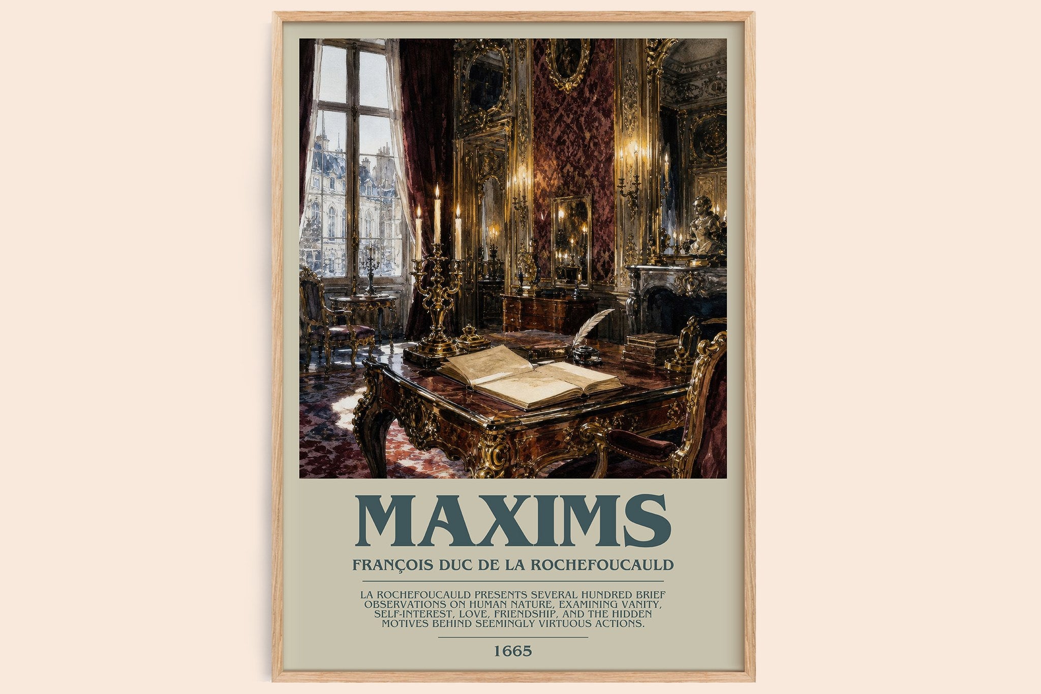 Maxims Bookish Wall Art by François duc de La Rochefoucauld