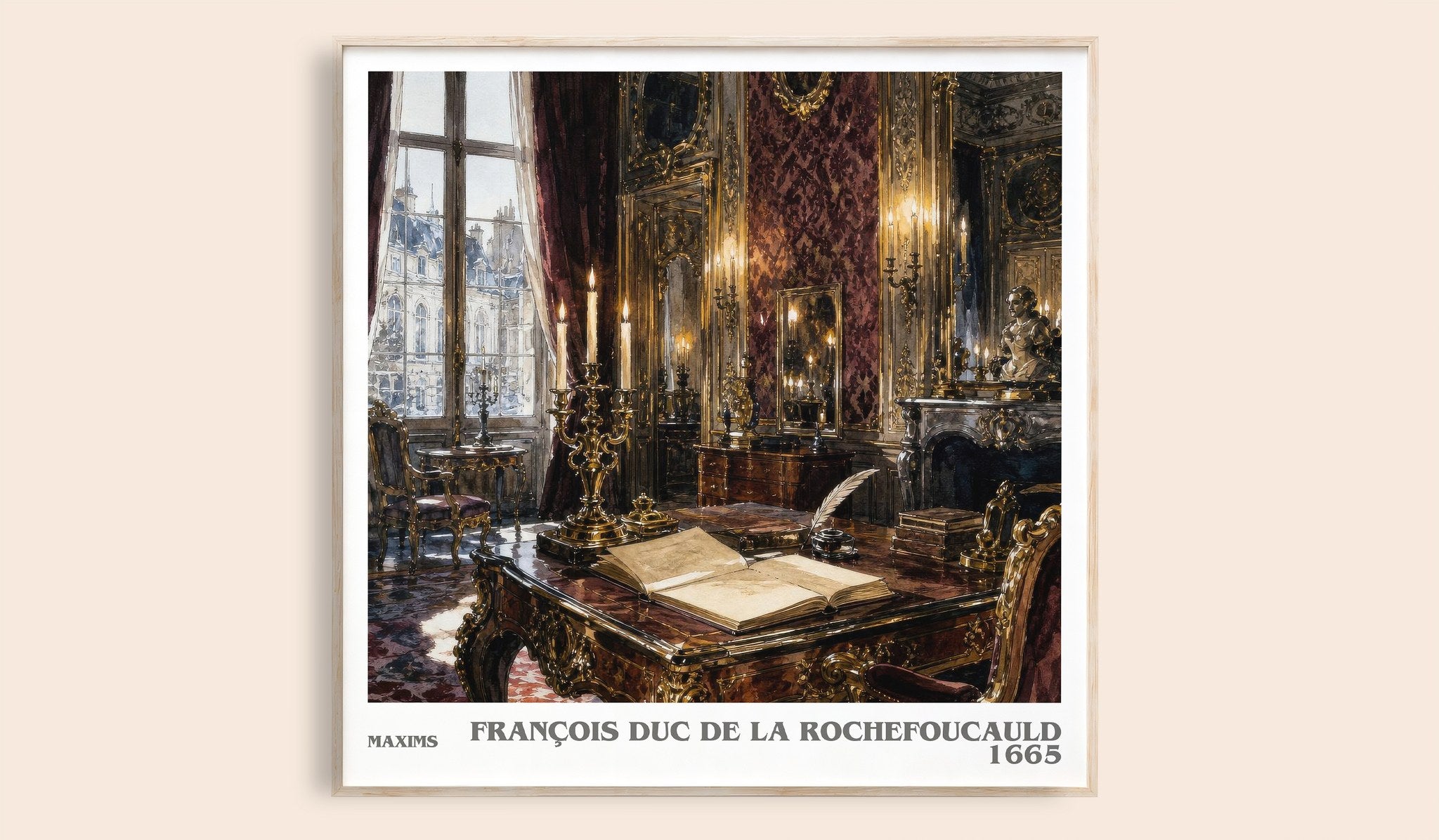 Maxims Literary Art Print by François duc de La Rochefoucauld